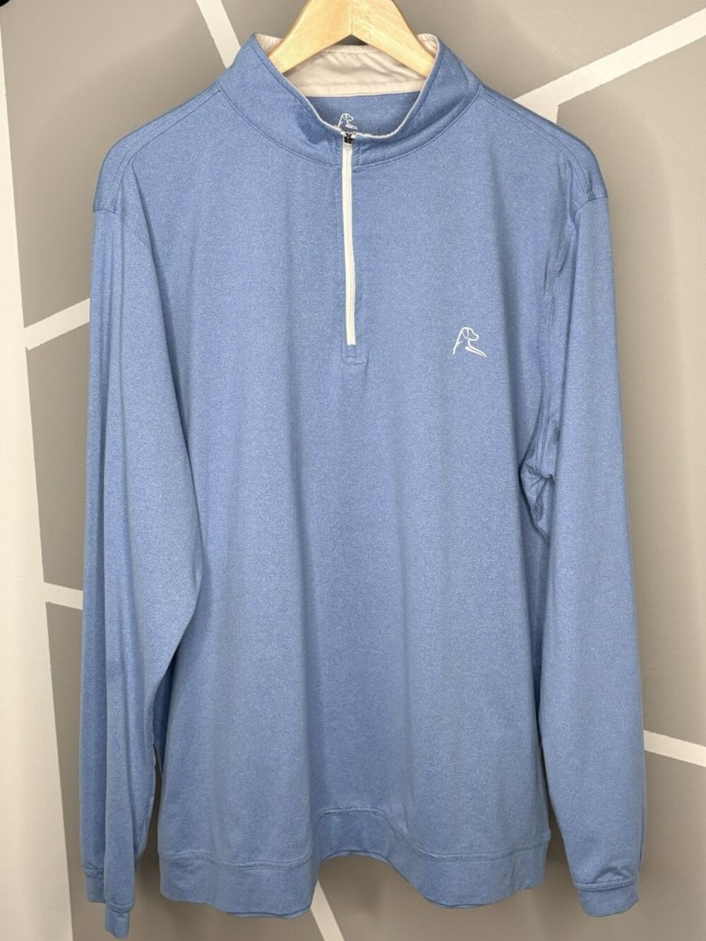 Rhoback Pullover Men’s XL Blue 1/4 Zip Mock Neck Long Sleeve Golf Athletic